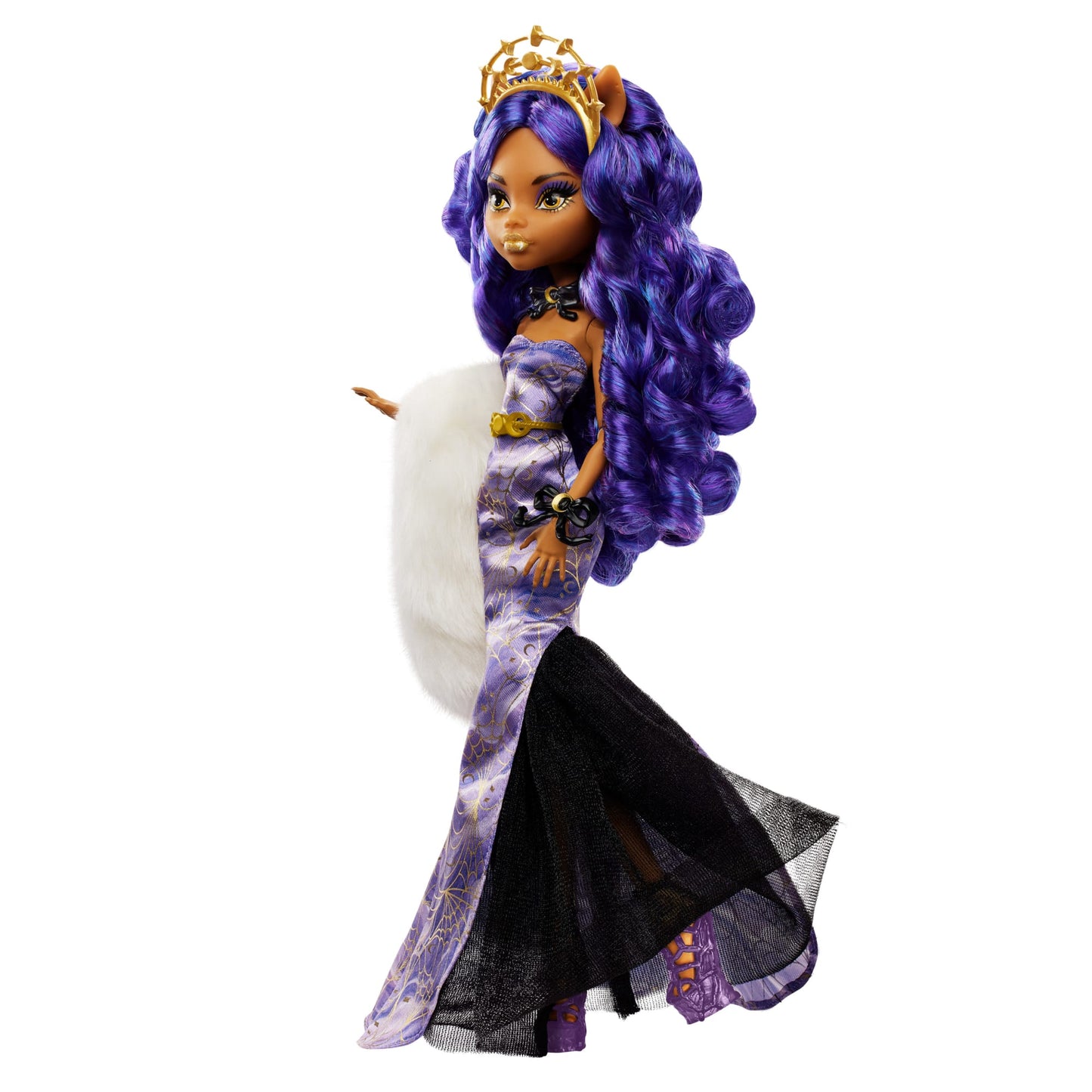 Monsterhigh-F¨ºtes de Fin D¡¯Ann¨¦e-Poup¨¦e Clawdeen Wolf Robe Violette