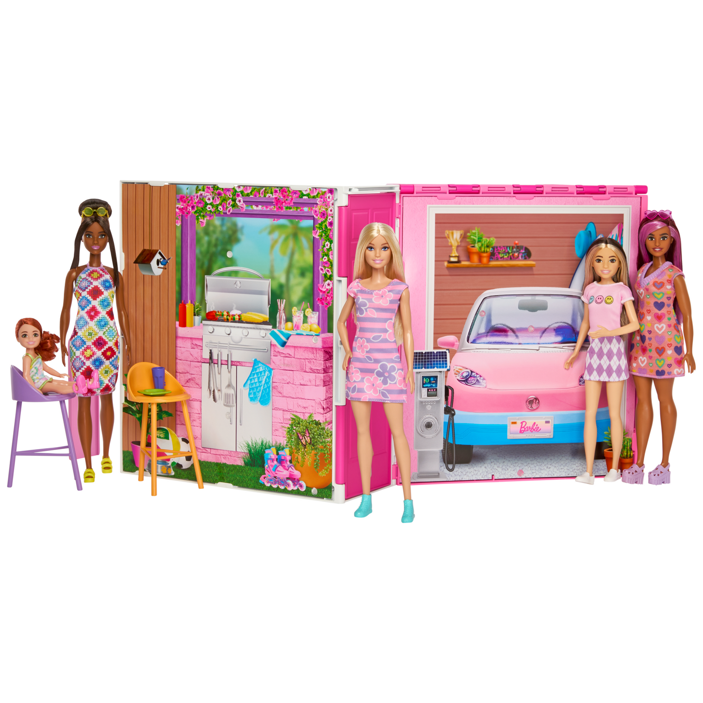 Barbie  Maison Portative et Poup¨¦e, 4Pi¨¨ces, 11Accessoires