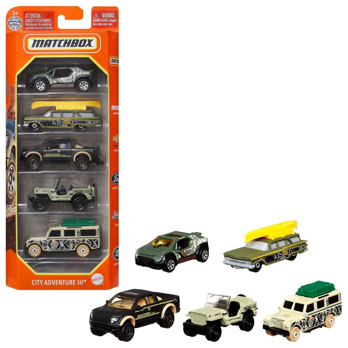 Matchbox Diecast Veh¨ªculo de Juguete Auto B¨¢sico paquete de 5