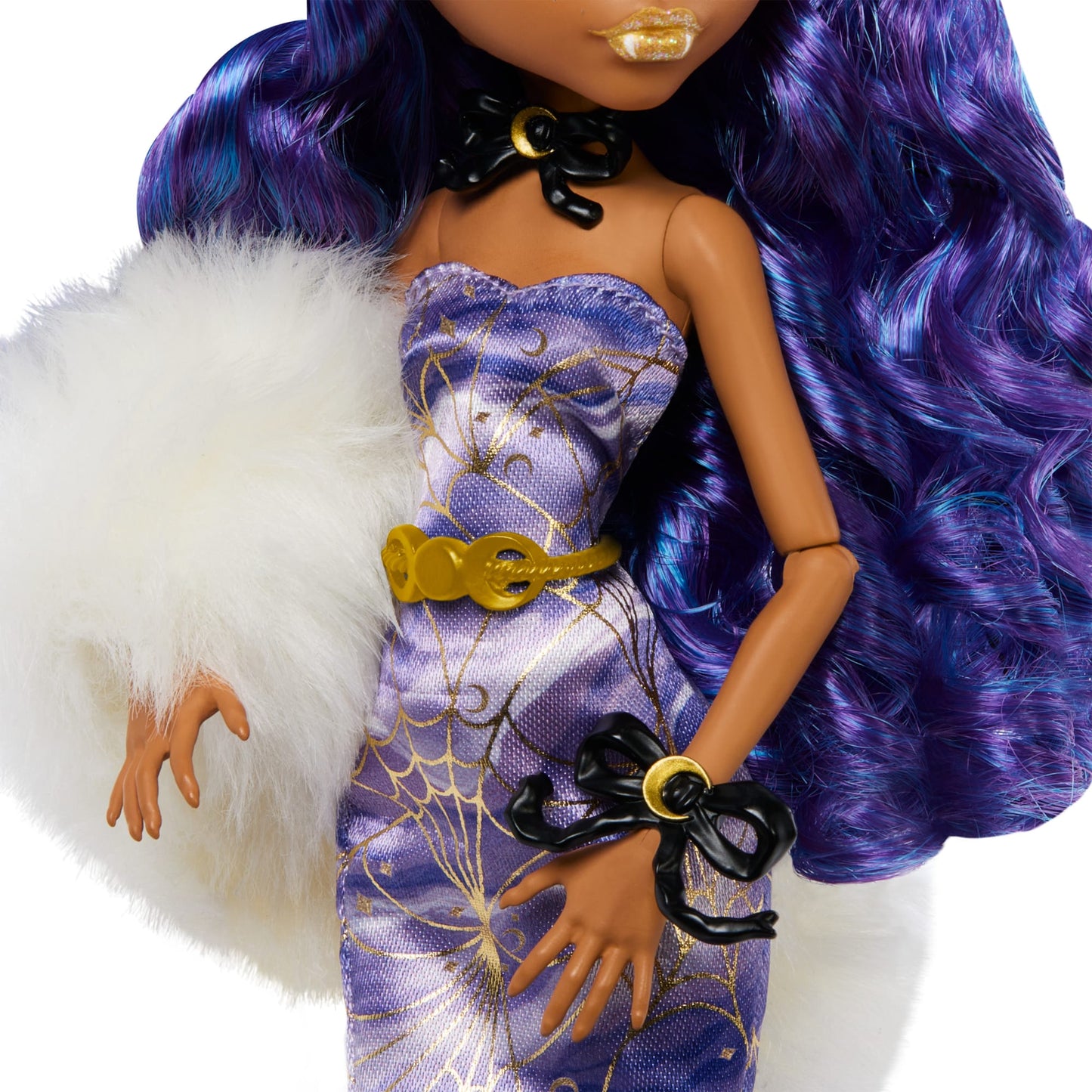 Monsterhigh-F¨ºtes de Fin D¡¯Ann¨¦e-Poup¨¦e Clawdeen Wolf Robe Violette