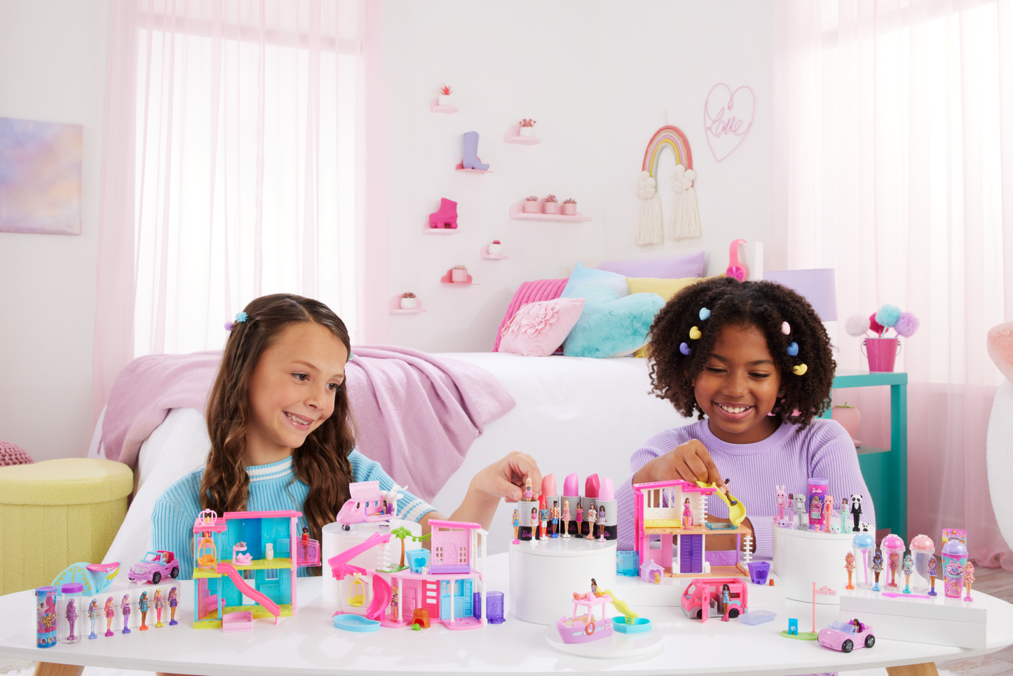 Barbie Mini Barbieland Cutie Reveal Doll & Pet, 1.5-Inch Color Dream Series